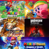 5 en 1 Mario party + Mario+ rabbids+ kirby figt 2+ Dragon ball figt + wolfenstein Deluxe-NINTENDO SWITCH 2 Pack 5 en 1