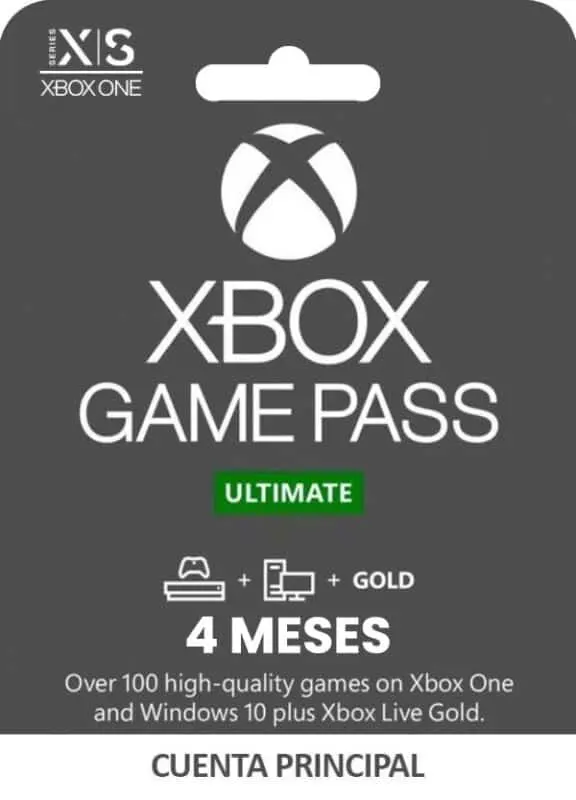 XBOX GAME PASS ULTIMATE SUSCRIPCIÓN DE 4 MESES CUENTA PRINCIPAL